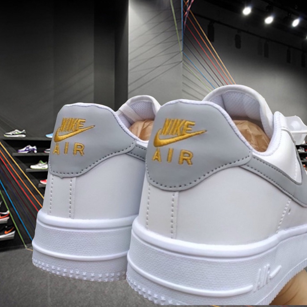 Giày Thể Thao Sneaker Nam Nữ AF1 Vệt Xám, Giày air force Trắng Tích Xám hàng cao cấp thời trang hot nhất, Full Phụ Kiện