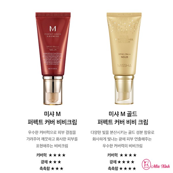 KEM NỀN [MISSHA] M Gold Perfect Cover BB Cream SPF42/PA++