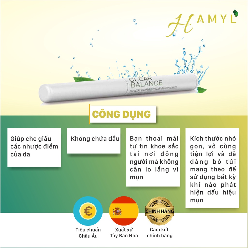 Thanh che khuyết điểm giúp che giấu các nhược điểm của da, không chứa dầu SKEYNDOR Clear Balance Spot-Less Stick 2.5g | BigBuy360 - bigbuy360.vn