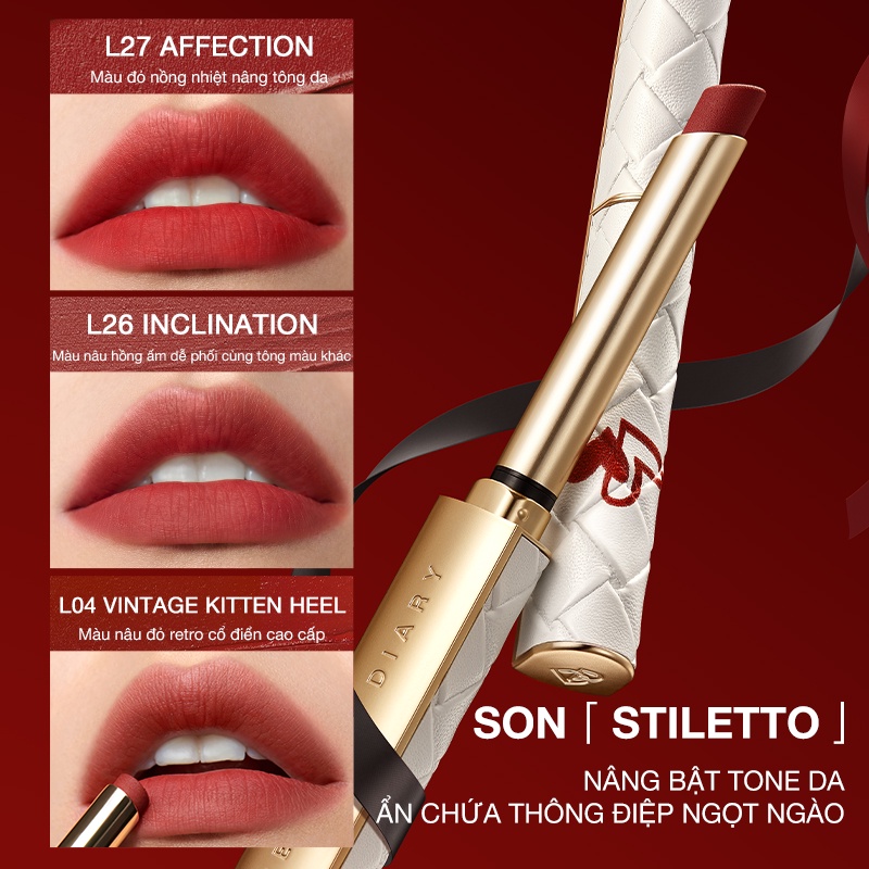 Hộp quà Perfect Diary son Stiletto phiên bản Phong bì thư tình cao cấp 3x0.8g