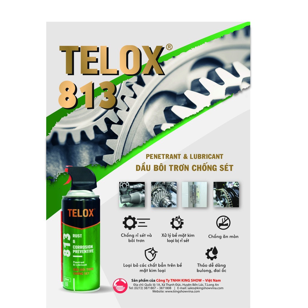 Dầu bôi trơn chống gỉ sét kim loại Telox 813 450ml
