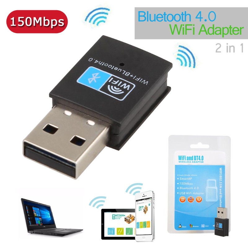 Thiết Bị Phát Wifi Không Dây Alli 150m + Bluetooth V4.0 Cho Laptop