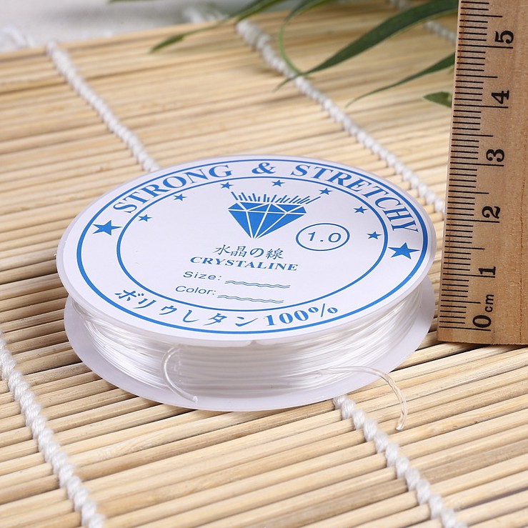 Cuộn dây cước Hàn Quốc xâu vòng trong suốt đủ size 0,5-1mm Đàn hồi Tốt
