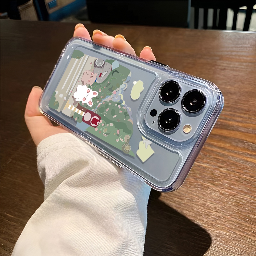 Ốp Điện Thoại Trong Suốt Hình Thỏ Gỗ Cho iphone 14 Pro Max Plus 13 11 12 7Plus X XR XS Max 7 8 SE 2020