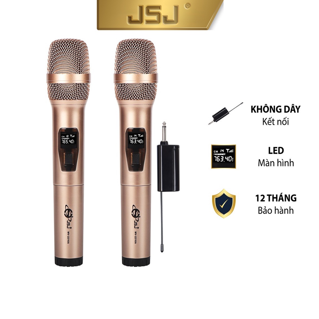 Mẫu Mới Micro karaoke không dây cao cấp JSJ-W121 tích hợp màn hình led chuyên nghiệp, công nghệ giảm tiếng ồn thông minh