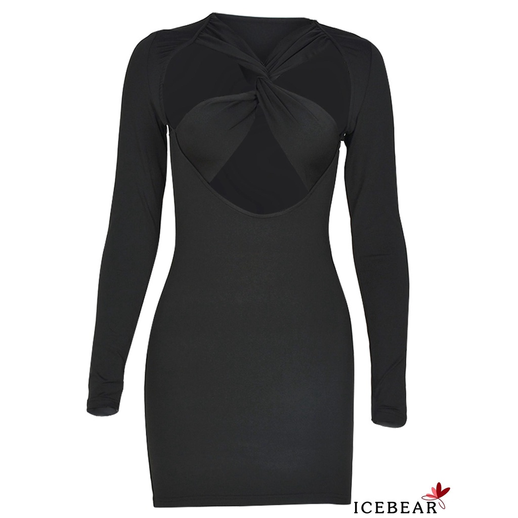 Váy body tay dài đan dây chéo quyến rũ cho nữ