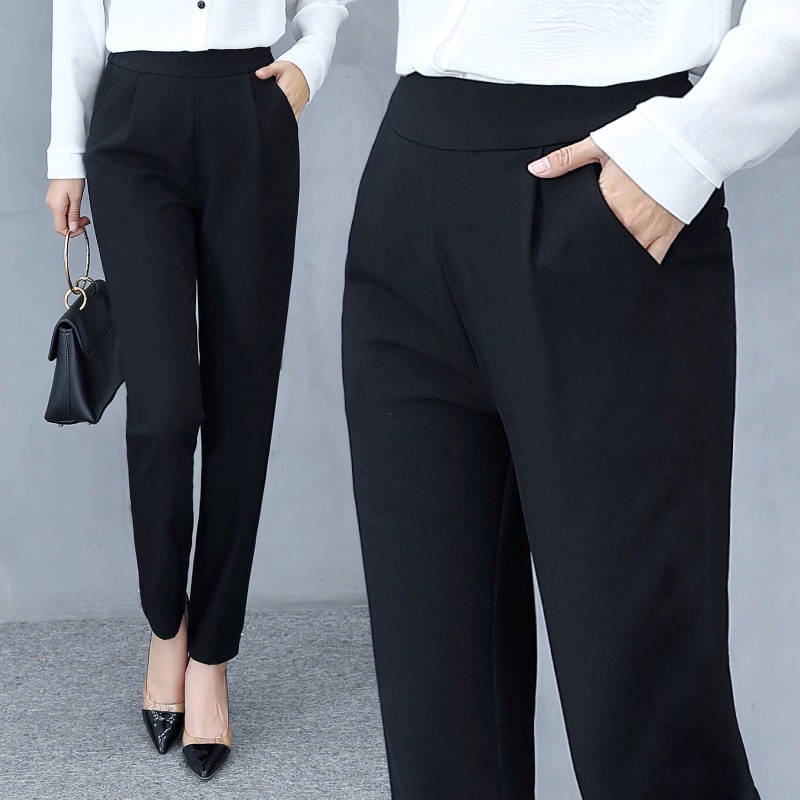 Quần Dài Lưng Cao Dáng Ôm Cỡ Lớn Thời Trang Xuân Thu Cho Nữ