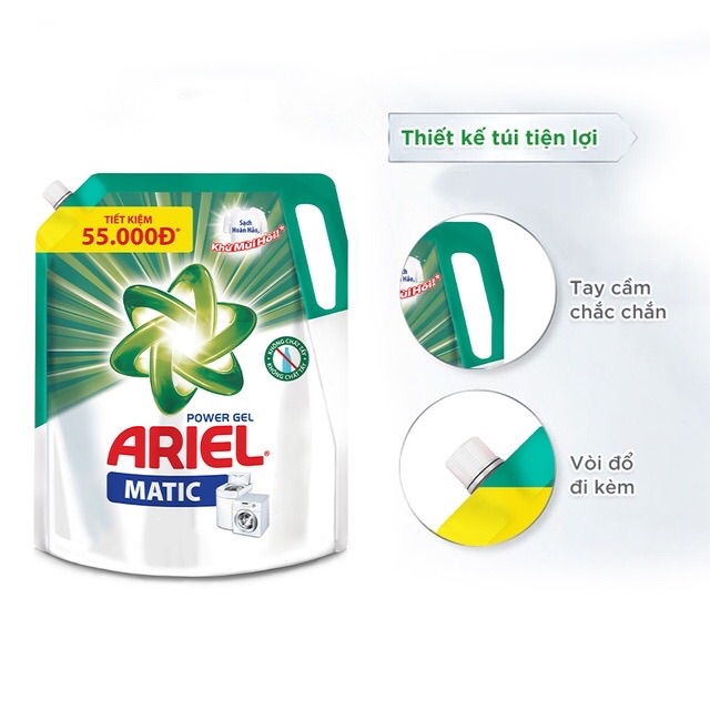 Túi nước giặt Ariel 2,4Kg