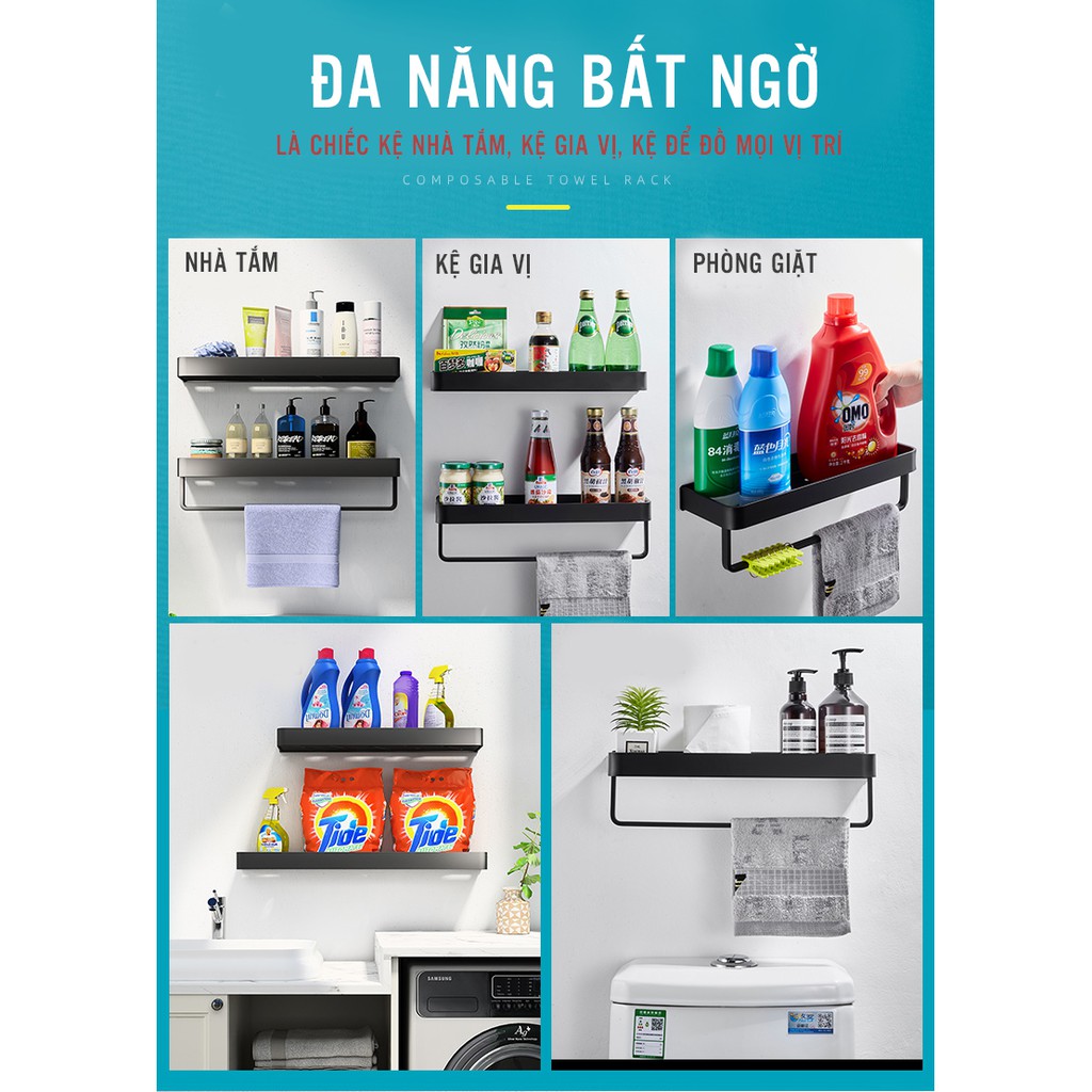 Kệ Nhà Tắm Cao Cấp Hiện Đại Phong Cách Bắc Âu Dán Tường Không Khoan Tường