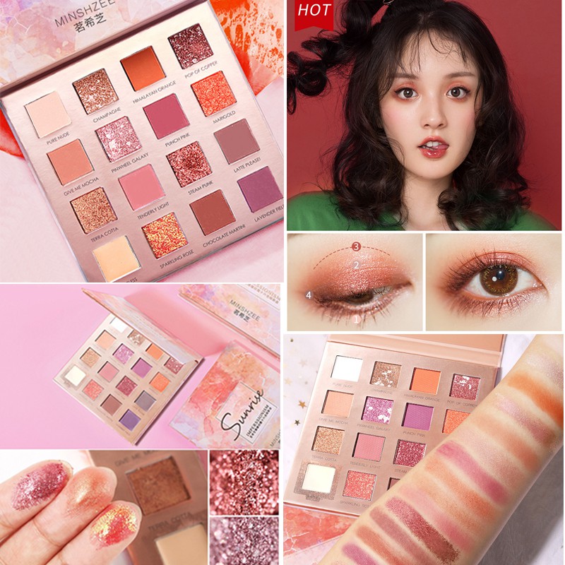 PHẤN MẮT HỒNG SA MẠC MINSHZEE PHIÊN BẢN MỚI 16 MÀU THỜI TRANG CÁ TÍNH KÈM NHŨ | BigBuy360 - bigbuy360.vn