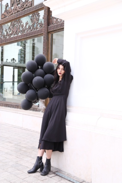 VÁY ĐI PROM - LADY LADY DRESS - VÁY CỔ KHOÉT SÂU TAY DÀI | BigBuy360 - bigbuy360.vn