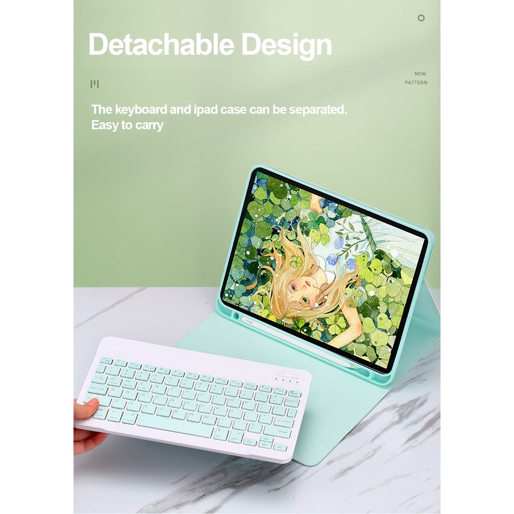 Bao da bảo vệ máy tính bảng có bàn phím bluetooth không dây thích hợp cho iPad Pro 11 12.9 M1 2021 Mini 6