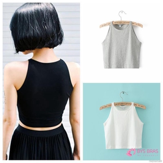 Áo Croptop Sát Nách Cổ Tròn Phong Cách Thể Thao
