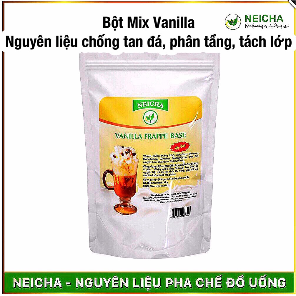 (Gói 1kg)Bột Mix Vanilla. NGUYÊN LIỆU CHỐNG PHÂN TẦNG, TAN ĐÁ cho các món sinh tố, đá xay.
