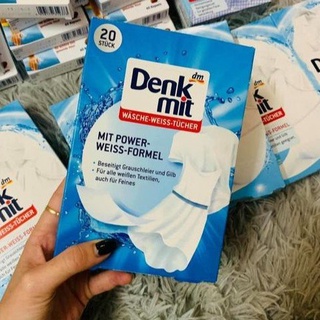 Tẩy trắng quần áo Denkmit, tẩy trắng quần áo Denkmit Đức hộp 20 miếng