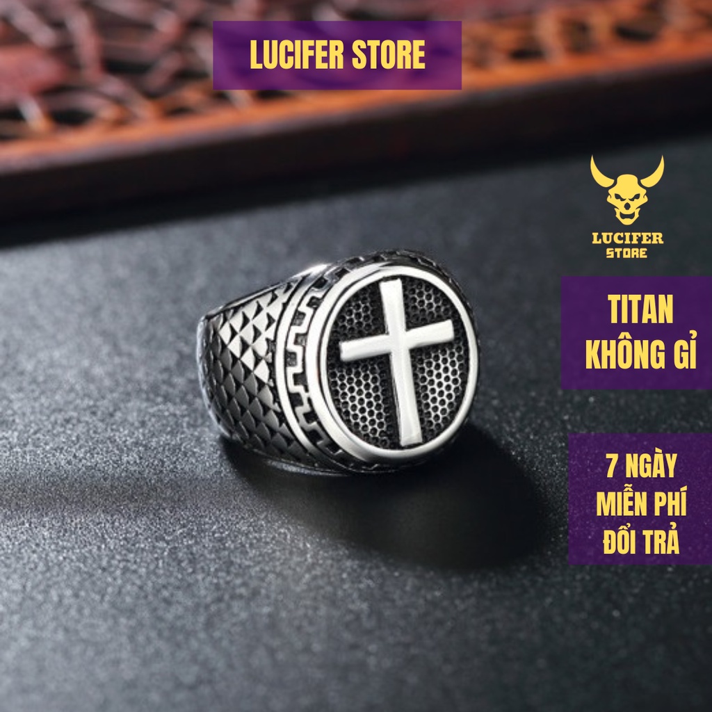 Nhẫn Nam Bạc Đẹp Cá Tính Unisex HipHop Basic Ngầu Trơn Nam T Ring Lucifer Store Nhẫn Titan Không Gỉ - Nhẫn T Ring