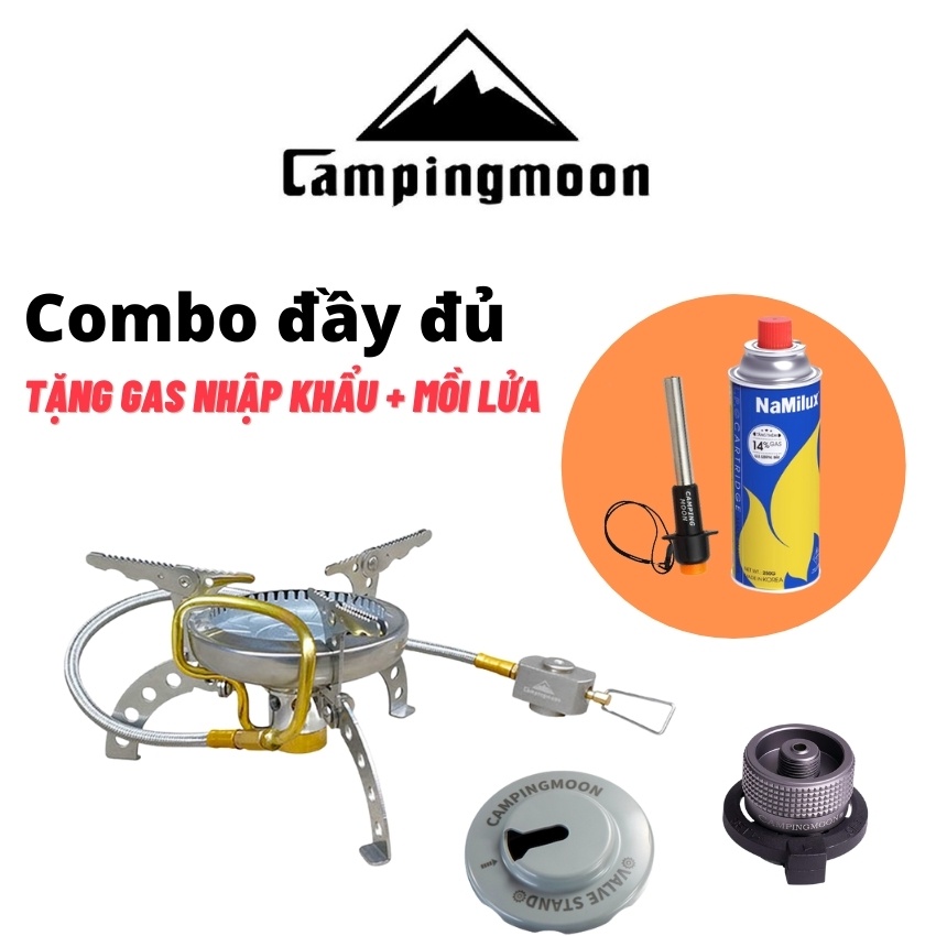 Bếp gas mini campingmoon campout combo bếp ga đô cắm trại du lịch mini xếp gọn A011