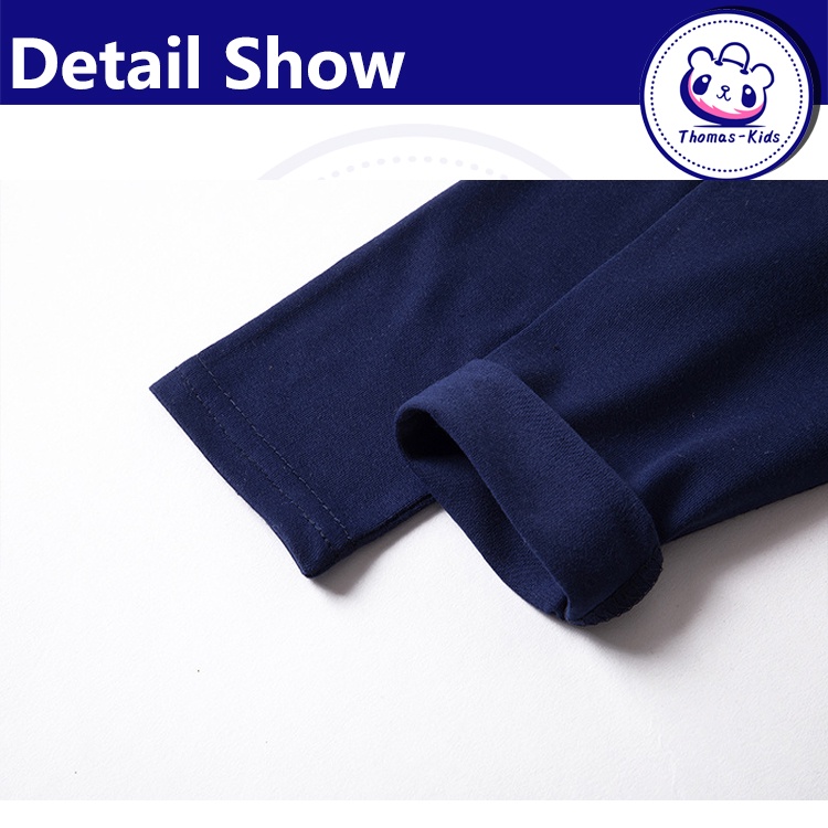 [THOMAS KIDS] Áo Thun Cotton Tay Dài In Họa Tiết Hoạt Hình Dễ Thương Cho Bé Trai Gái 3-8 Tuổi