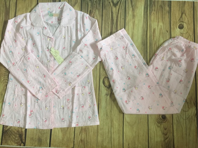 Bộ sau sinh thô dài tay pyjama