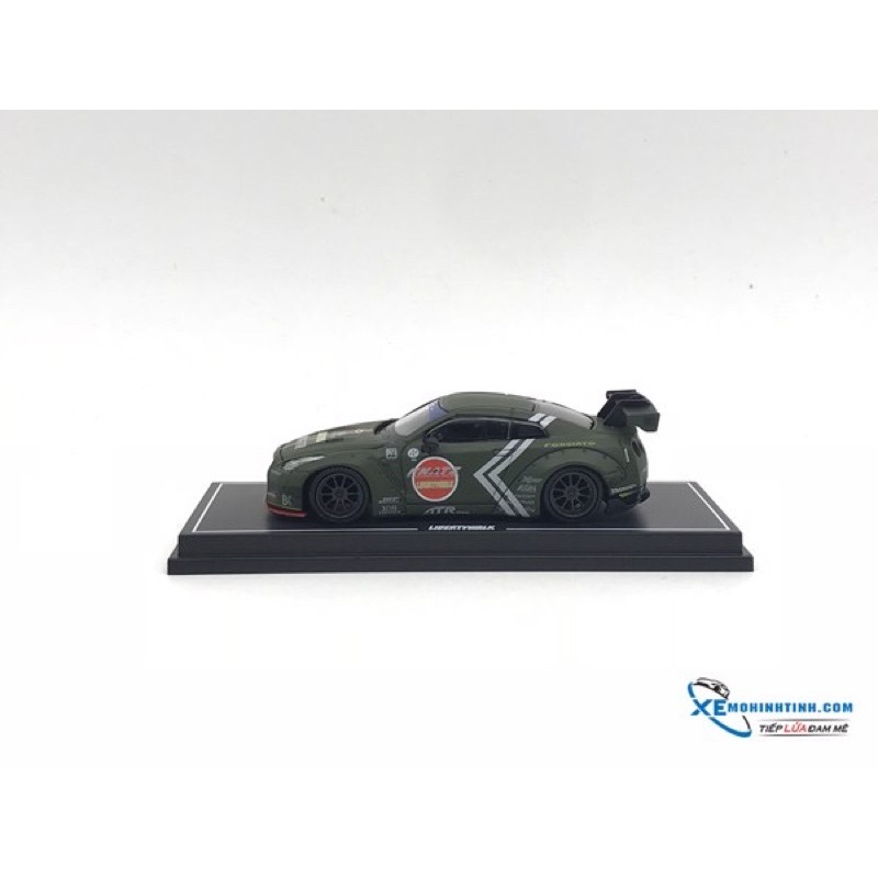 Xe Mô Hình Nissan GTR- R35 LB 1:64 Liberty Walks ( Xanh Rêu Nhám )