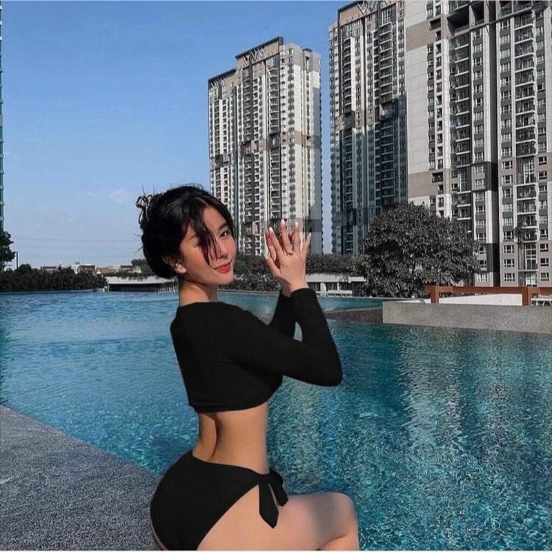 Bikini, đồ đi bơi đi biển 2 mảnh áo dài tay mĩx quần chip sexy  MO01