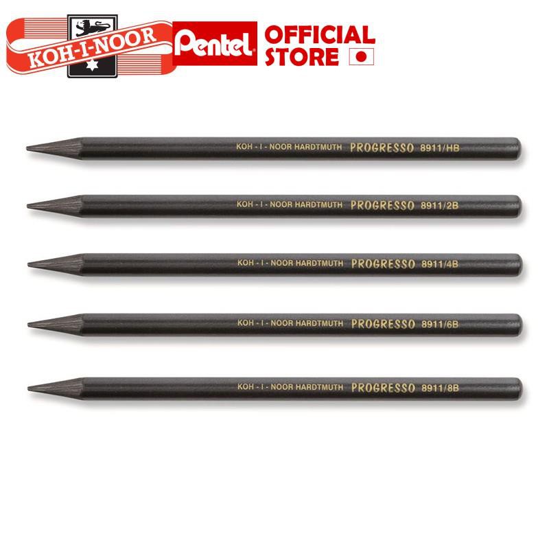 Chì Than Đặc Kí Họa Koh-I-Noor Progresso 8911 - HB 2B 4B 6B 8B | Chì Không Gỗ Vỏ Sơn | Họa Sĩ Phác Thảo Chuyên Nghiệp