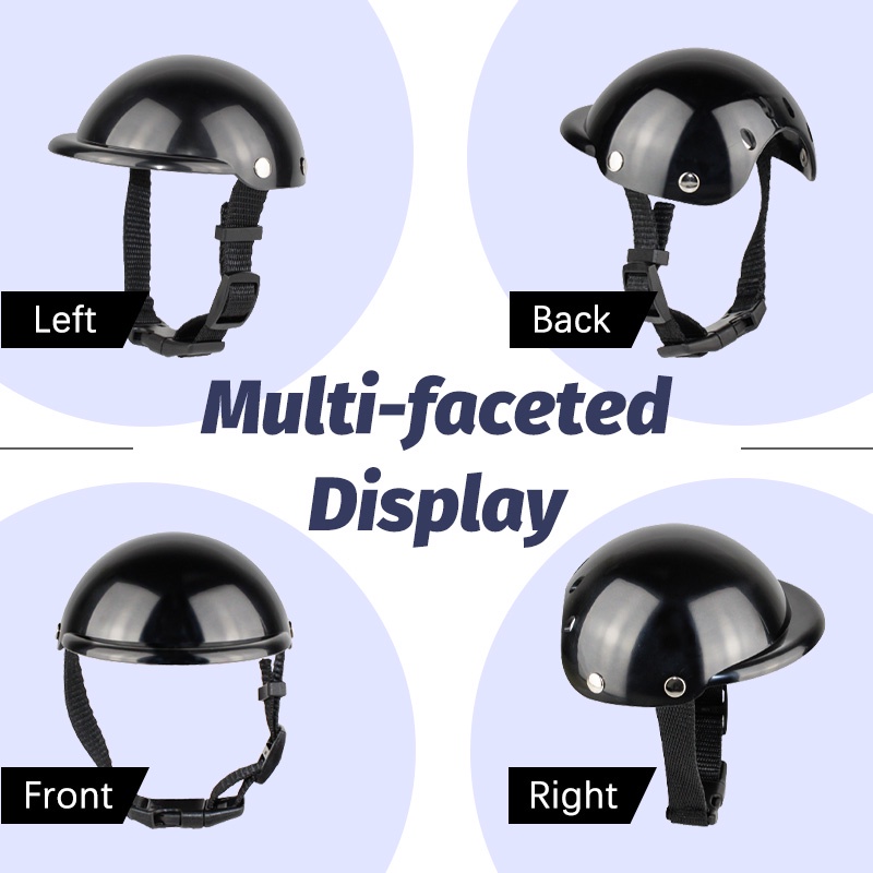 HamshMoc Mũ Bảo Hiểm Cứng Chống Mưa Chống Nắng Có Khóa Cài Quả Cầu Lông Xù Bền Bỉ Có Thể Điều Chỉnh Dành Cho Chó Nhỏ Đi Xe Máy Hams