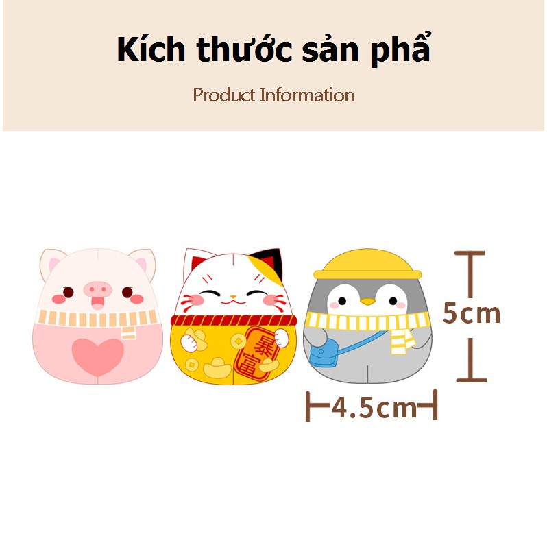 Thêu Handmade/Phụ Kiện/Bộ phụ kiện làm móc chìa khóa dạng thêu họa tiết động vật đáng yêu