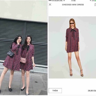 Váy kẻ zara