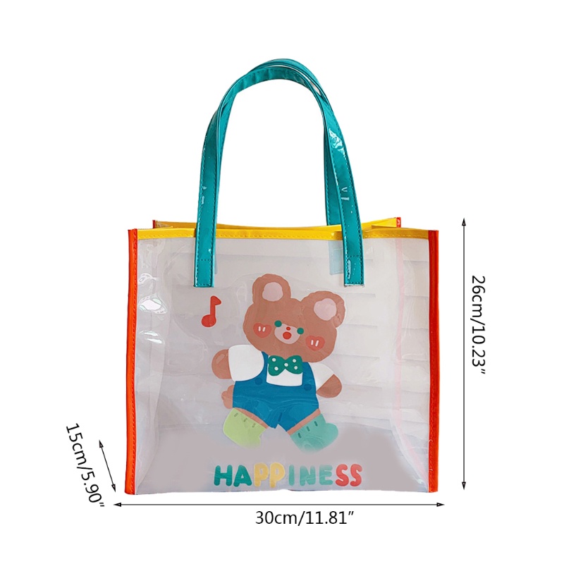 Túi Xách Jelly Màu Trong Suốt Sức Chứa Lớn Thời Trang Đi Biển Cho Nữ