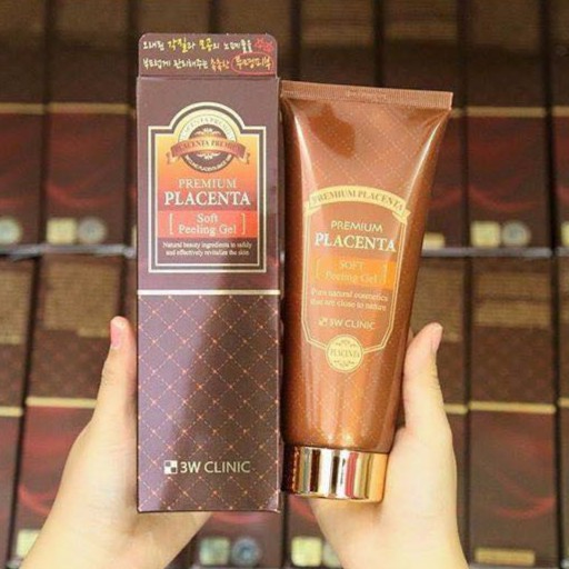GEL TẨY TẾ BÀO CHẾT 3W Clinic Premium Placenta Soft Peeling Gel 180ml.