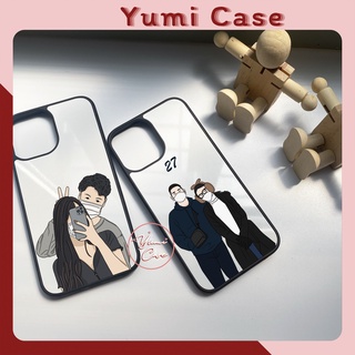 Ốp điện thoại nhôm viền đen vẽ hình theo yêu cầu Yumi Case