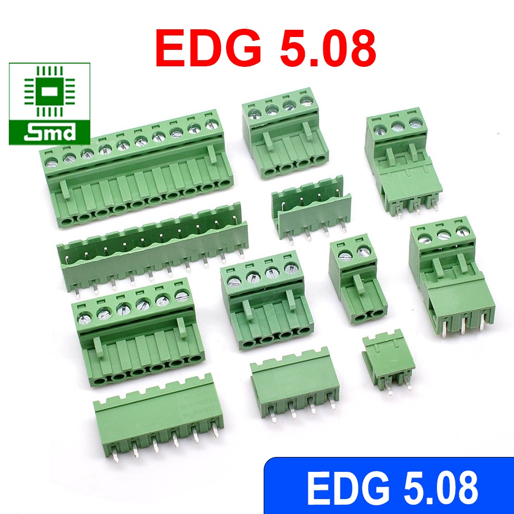 Cọc nguồn cầu đấu xanh 2EDG  5.08 Pluggable Terminal Block 5.08mm 2P 3P 4P 5P 6P 7P 8P Header cắm rút 2EDG 5.08mm