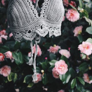 Áo bikini len móc viền sò Bra len móc