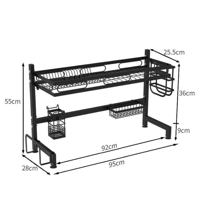 Kệ Chén Đa Năng - Giá Để Bát Đũa Tiện Lợi size lớn nhất 85-95cm-KCDN01