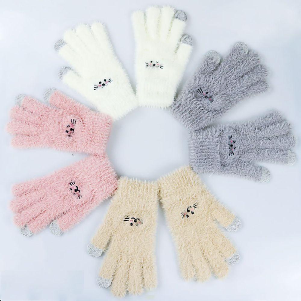 SOMEDAYZL Găng Tay Giữ Ấm Mùa Thu Đông Hình Mèo Dễ Thương Cho Nữ
