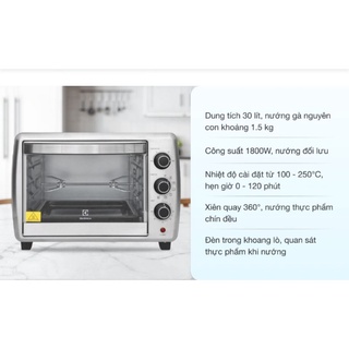 Lò nướng electrolux eot30mxc 30 lít * hàng trưng bày