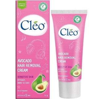 Kem Tẩy Lông Cleo 50g Màu hồng Chiết Xuất Trái Bơ Cho Da Nhạy Cảm.
