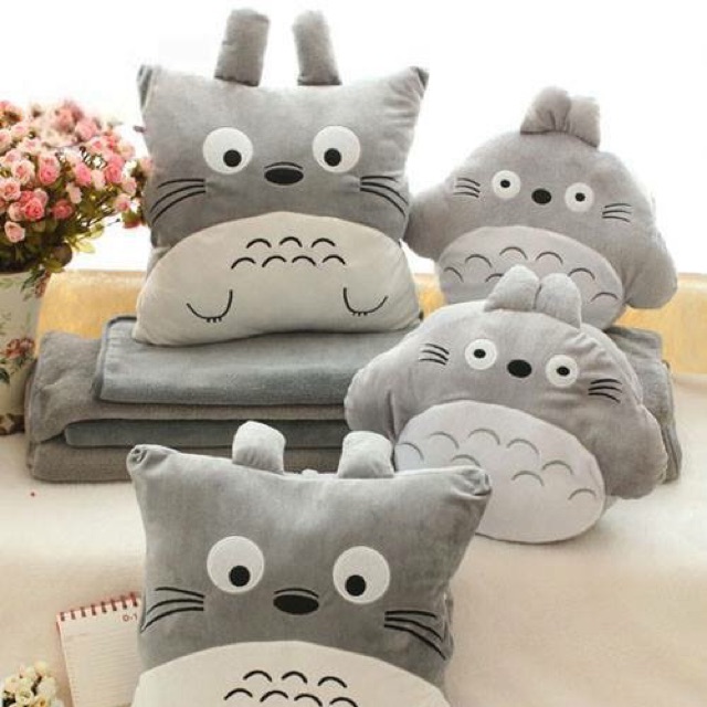 (FREESHIP)CHĂN GỐI VĂN PHÒNG totoro 3 in 1