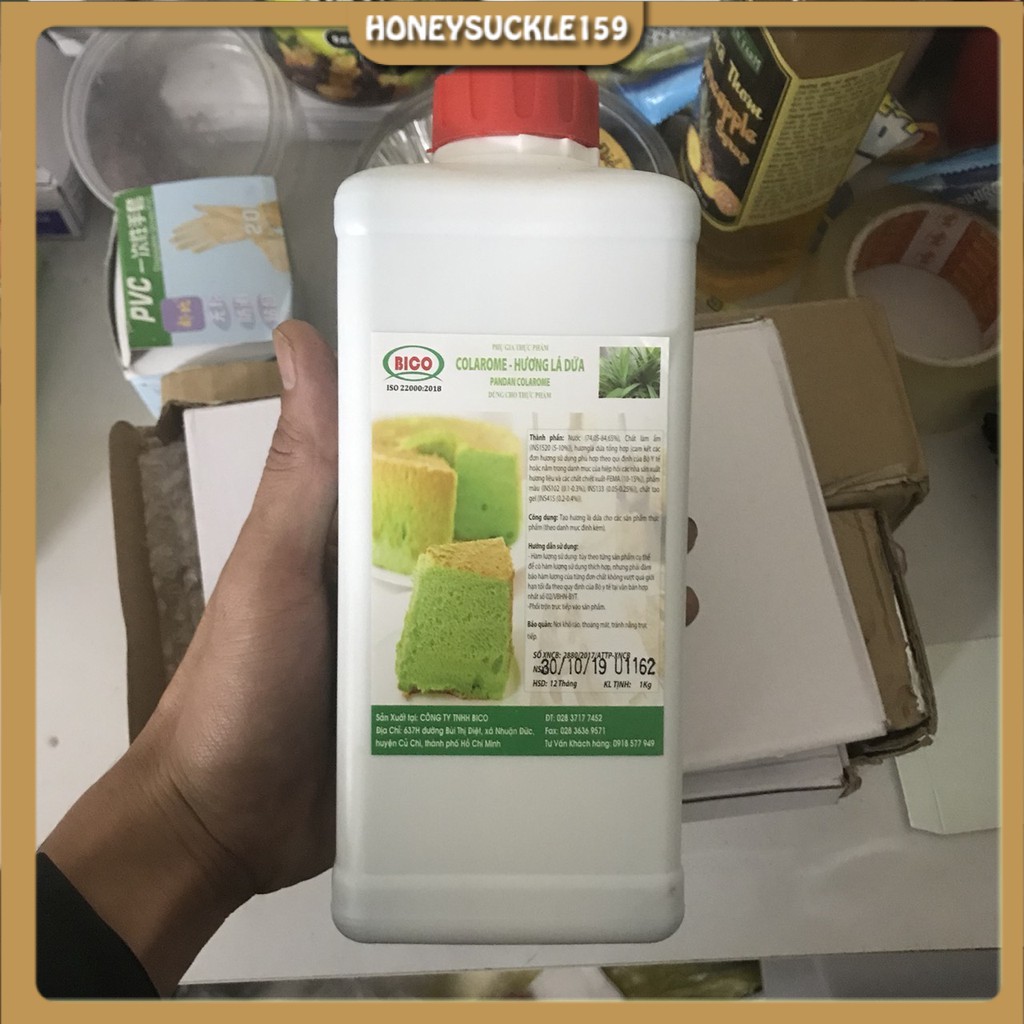 HƯƠNG LÁ DỨA CÓ MÀU BICO CHAI LỚN 1000ML