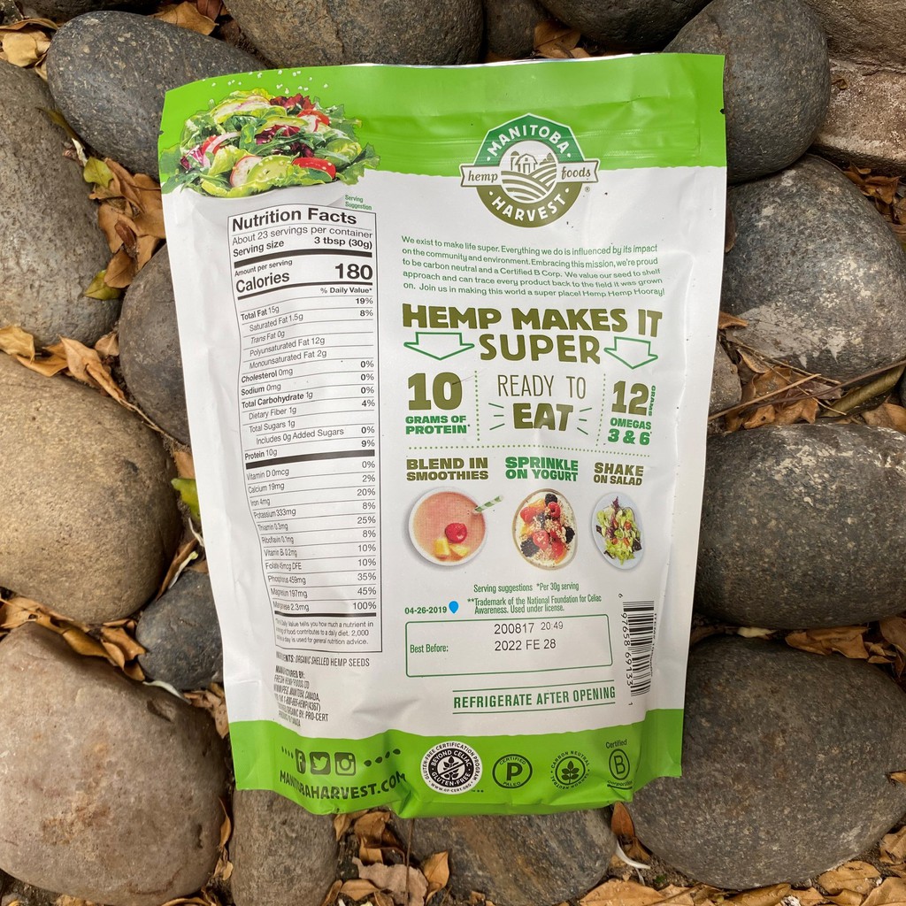 Hạt gai hữu cơ Manitoba Harvest 680g và Kirkland Signature 907g