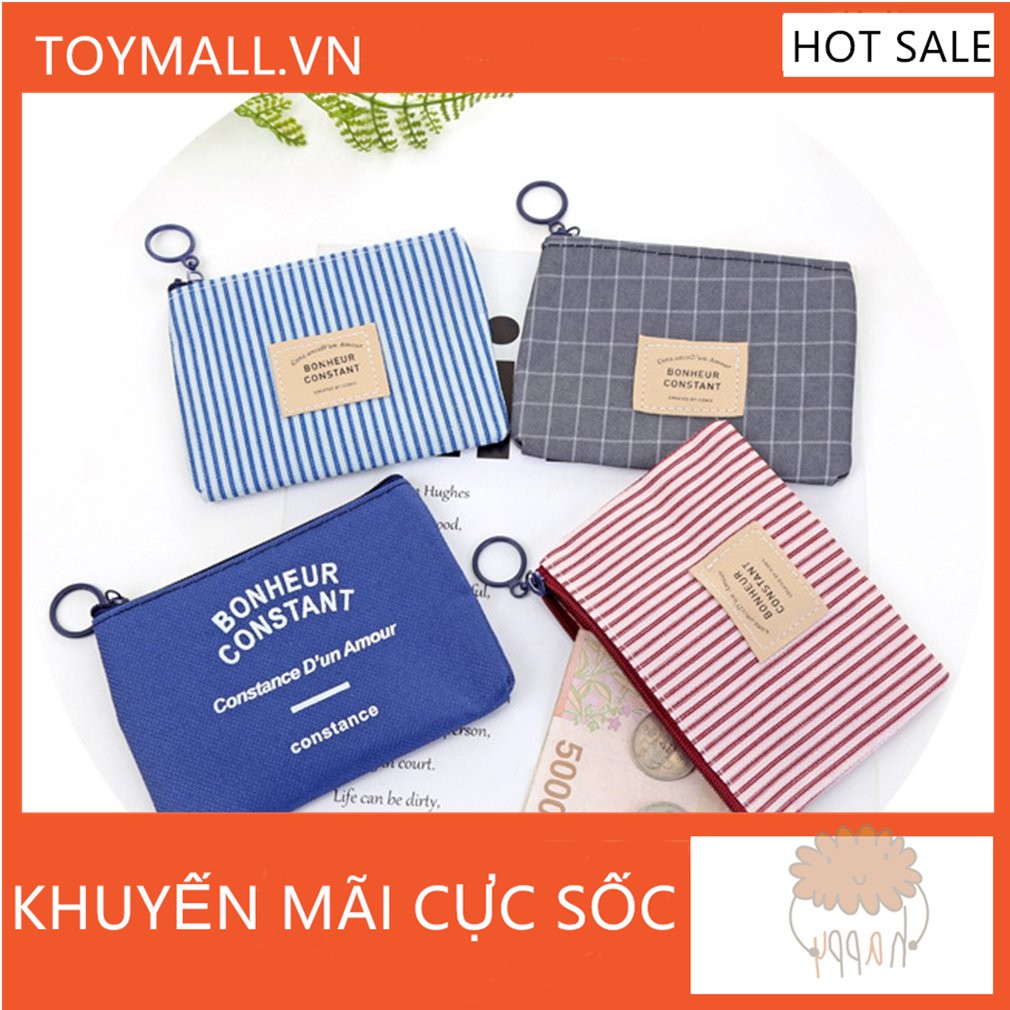 Túi vải canvas đựng tiền / chìa khóa / thẻ đa năng tiện dụng | BigBuy360 - bigbuy360.vn