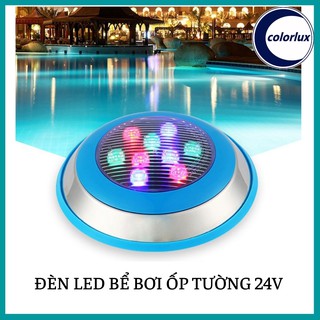 Đèn LED Bể Bơi 24V Ốp Tường Đổi Màu Inox Chống Nước COLORLUX Đèn Dưới Nước, Đèn Âm Nước, Đèn Hồ Bơi