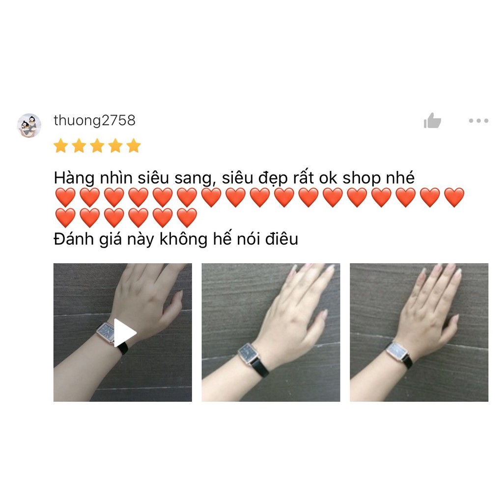 [Mã FAMAYFA2 giảm 10K đơn 50K] Đồng hồ nữ mặt vuông dây da, mặt chữ nhật cực đẹp, phong cách Hàn Quốc | BigBuy360 - bigbuy360.vn