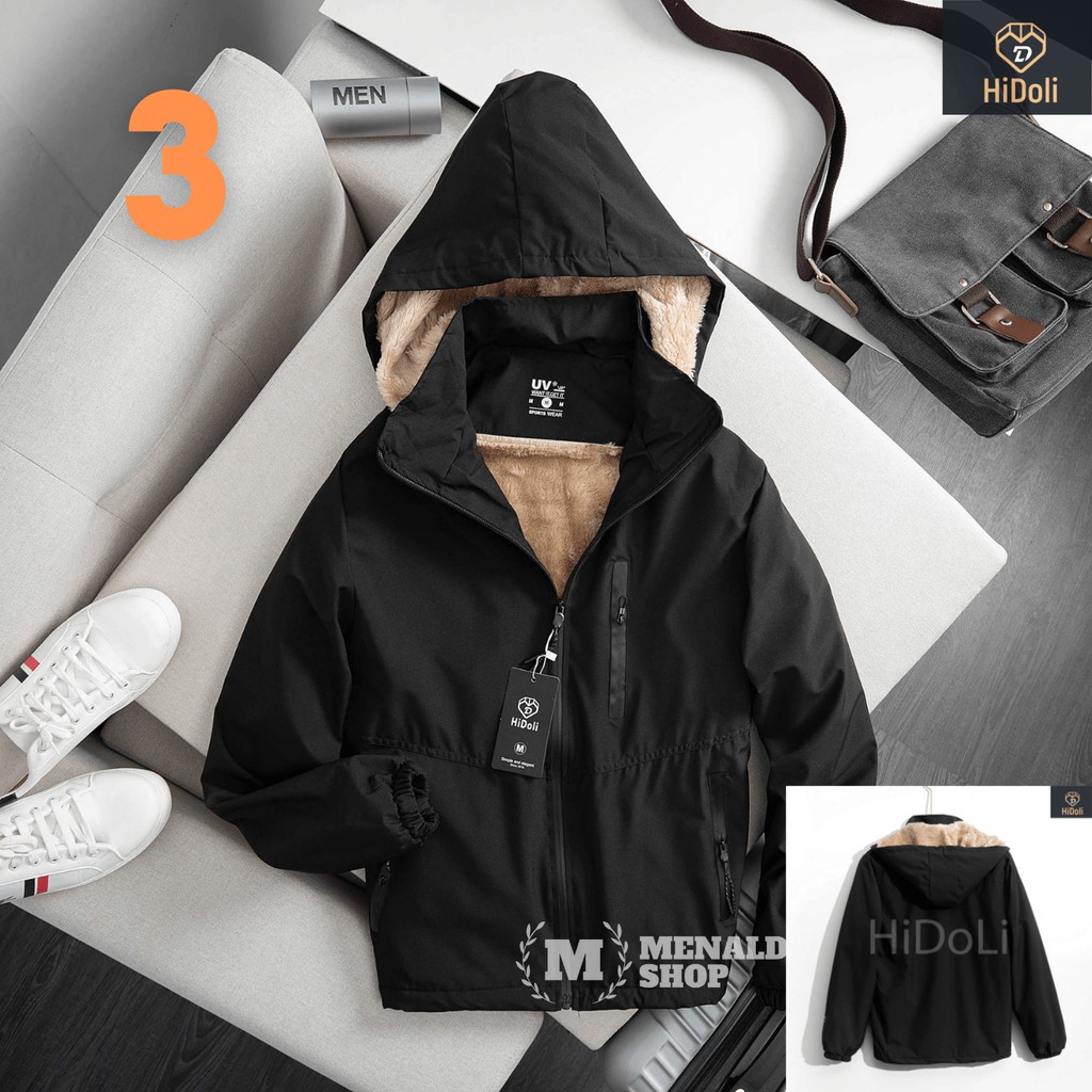 Áo Gió Tráng Bạc Lót Lông Nhung Chống Nước Hidoli - Hàng Chính Hãng Menaldo