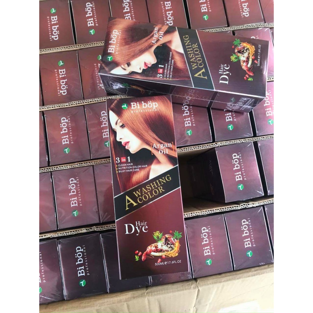 DẦU GỘI NÂU - ĐEN PHỦ BẠC TÓC BIBOP NHẬT BẢN 500ML