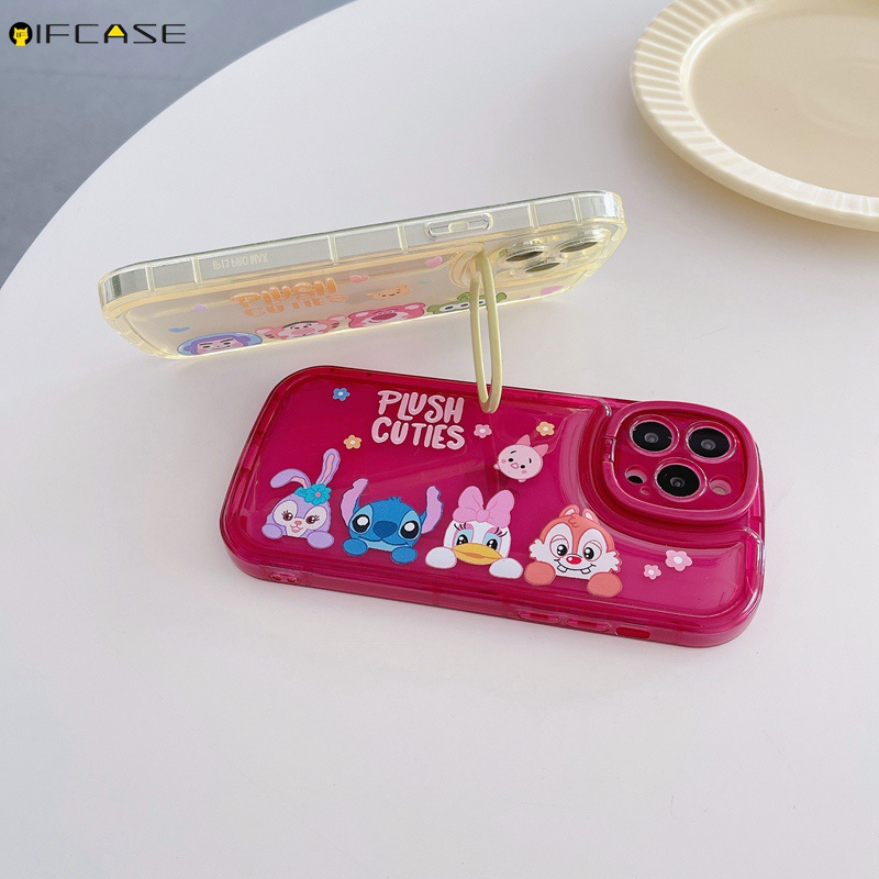 Ốp Điện Thoại Mềm Chống Sốc Có Giá Đỡ Hình Hoa Cúc / Gấu / Thỏ StellaLou Stitch Cho iPhone 13 12 11 Pro Max
