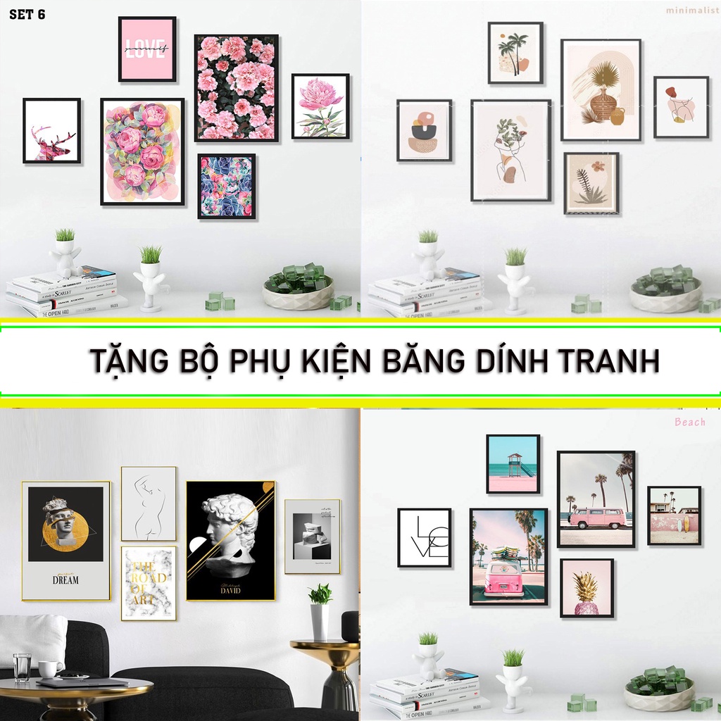 Bộ tranh treo tường 6 bức giá rẻ cực đẹp