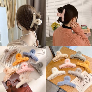 Kẹp tóc thời trang hàn quốc cỡ lớn phối vải lông -dongtrungshop -Đông Trung