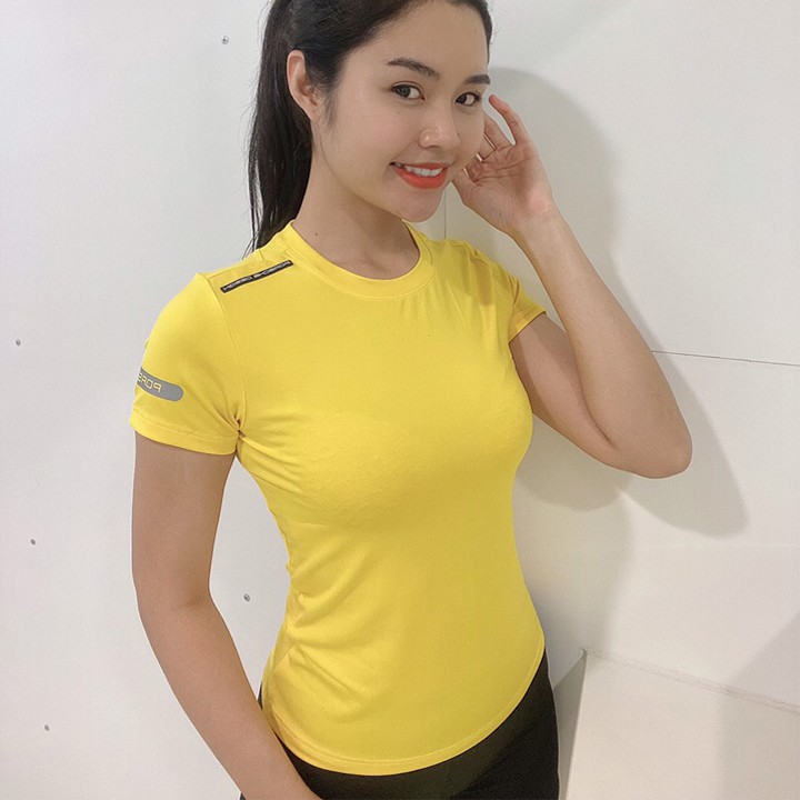 Áo nữ tập Gym, Yoga, Aerobic tay ngắn, chất thun 4 chiều - Porsche